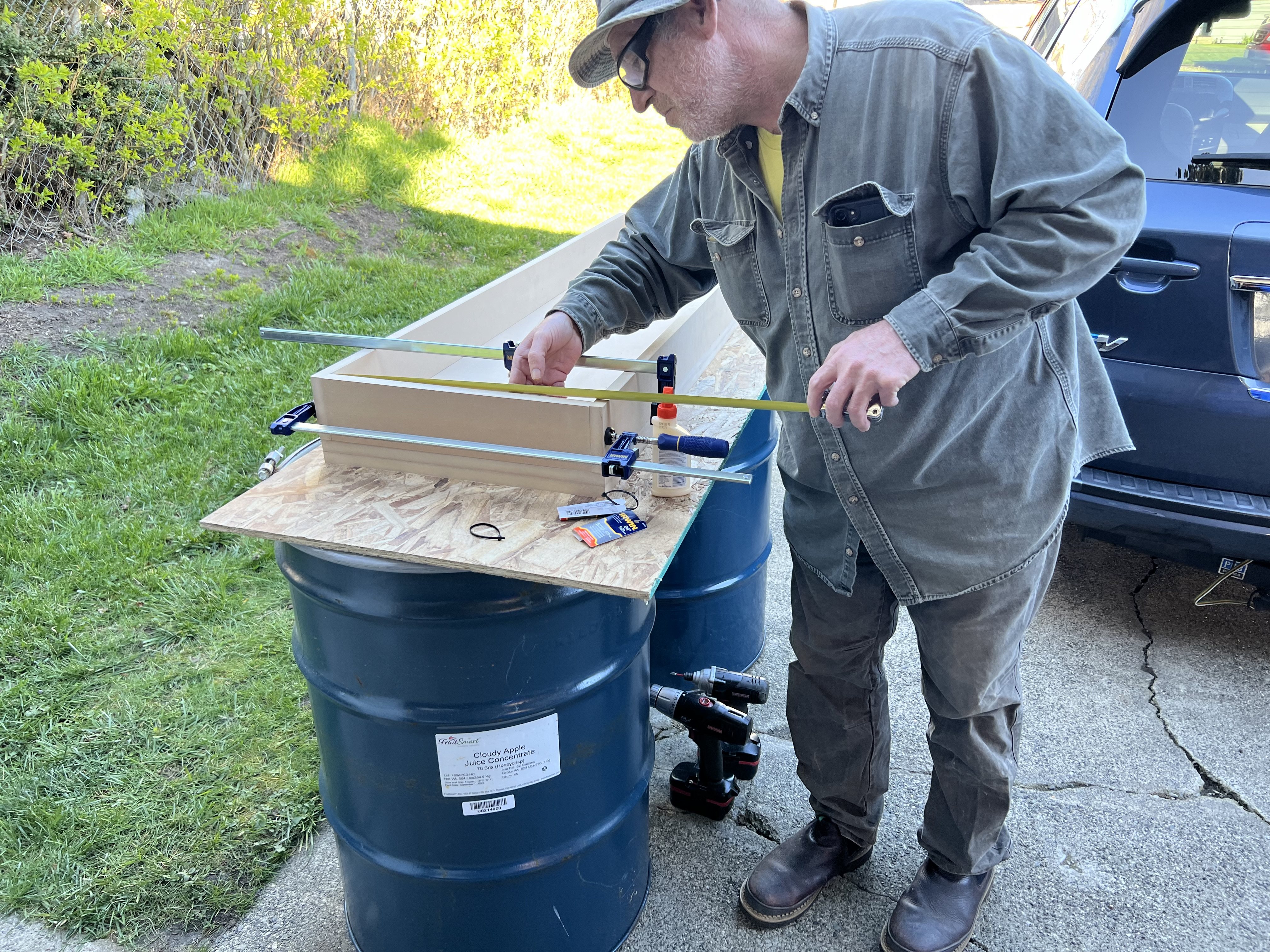 Mark cutting/assembling sides.