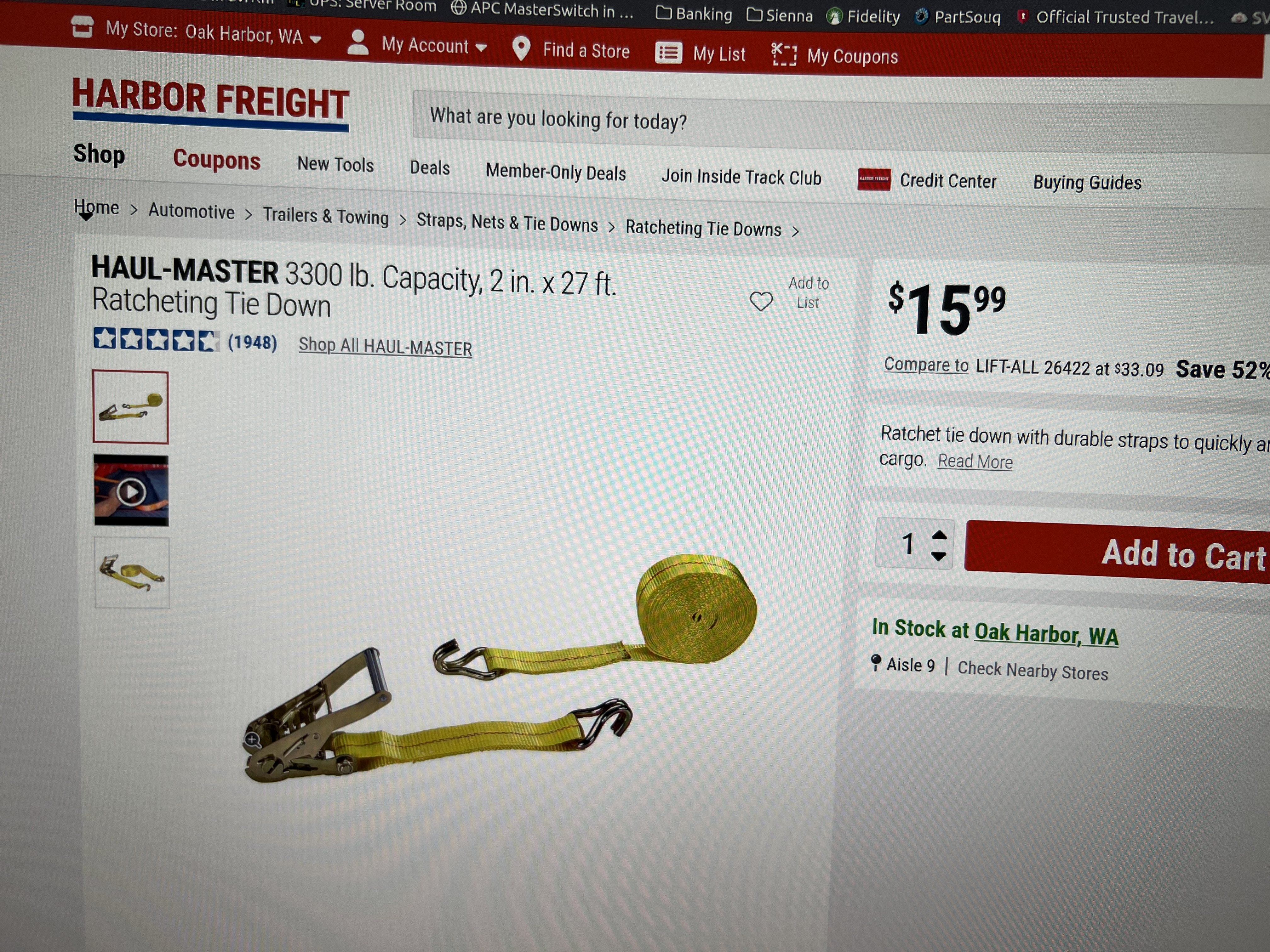 Harbor Freight straps