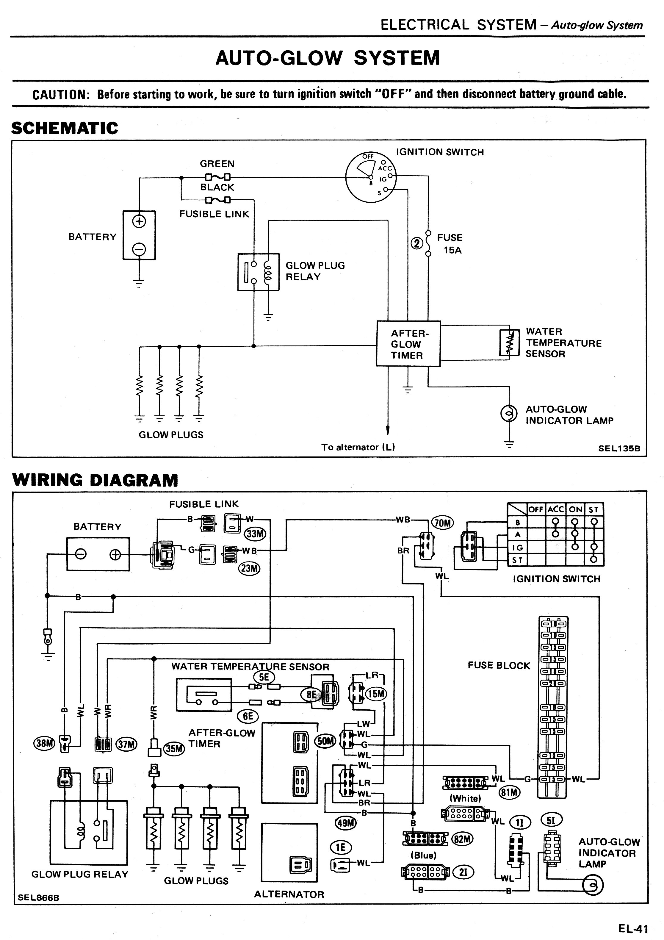 1982 Datsun 720 FSM, EL41 GP system schematic