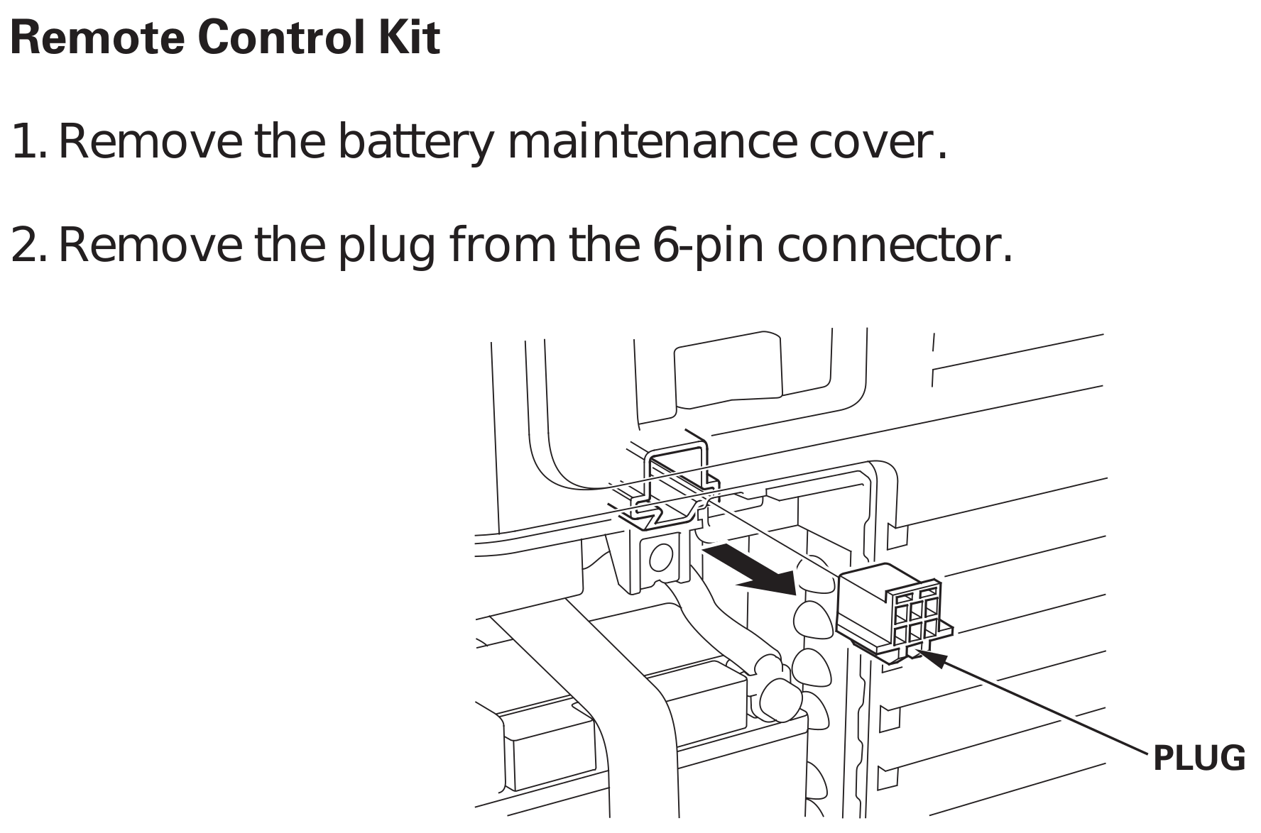 Honda EU6500is wired remote male plastic plug, supplied with every new gen.