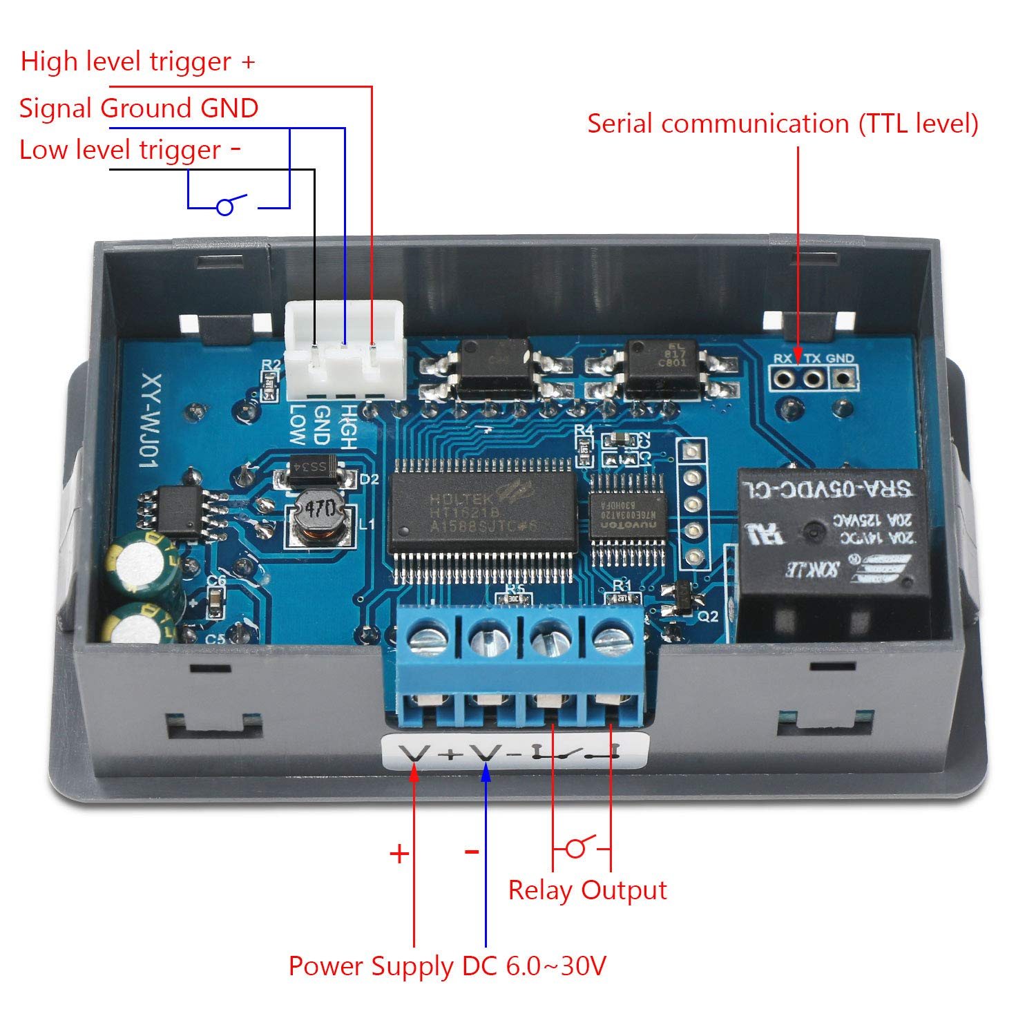 DROK Time Delay Relay module, XY-WJ01