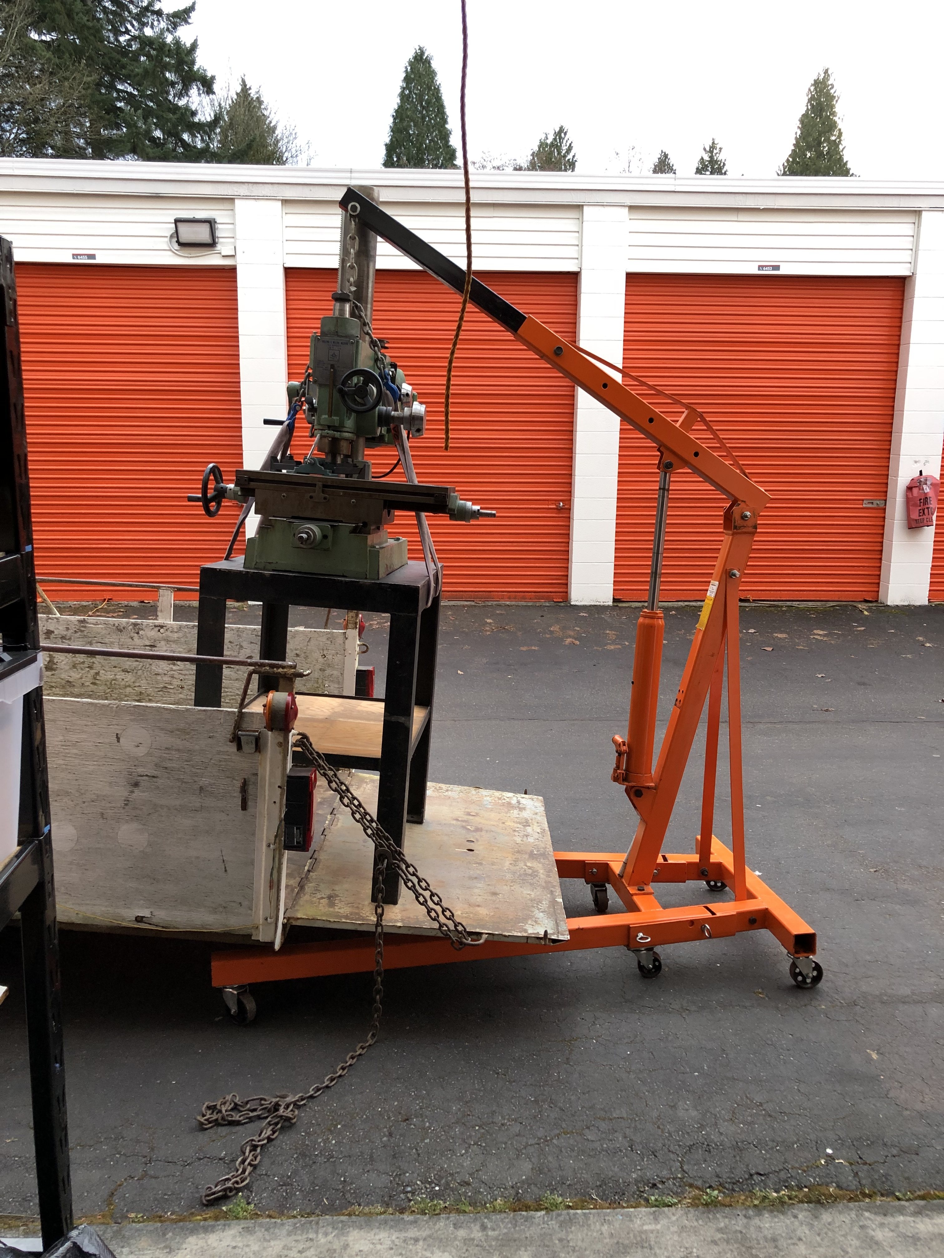 Jet-16 Mill/Drill, in garage @ Duvall, Wash. Removing @ Public Storage, Woodinville.