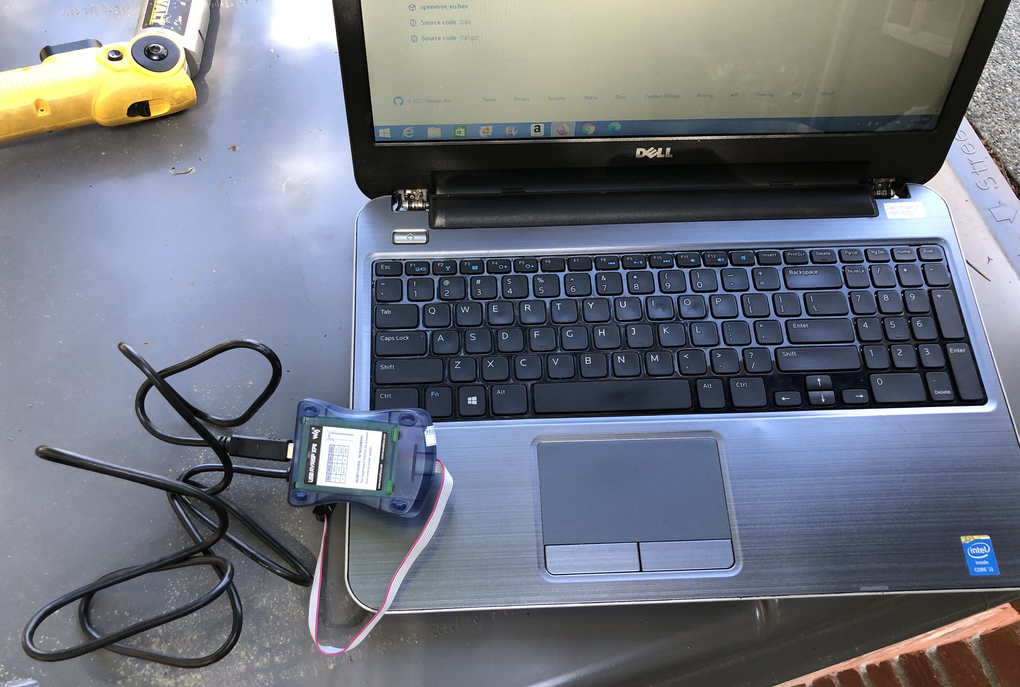 Waveshare USB AVRISP XPII (Atmel AVRISP mkII clone), and Win8.1 laptop.