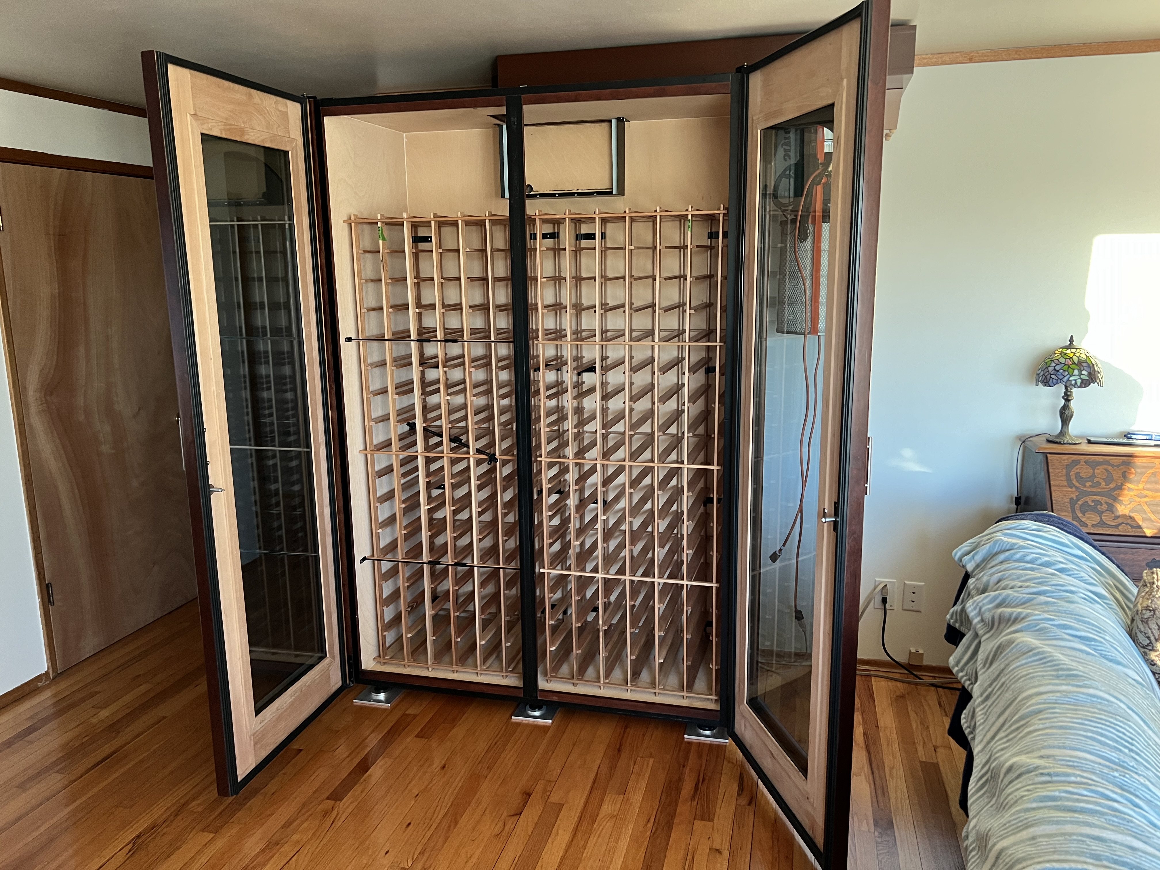 Wine racks fastened in place, after years!