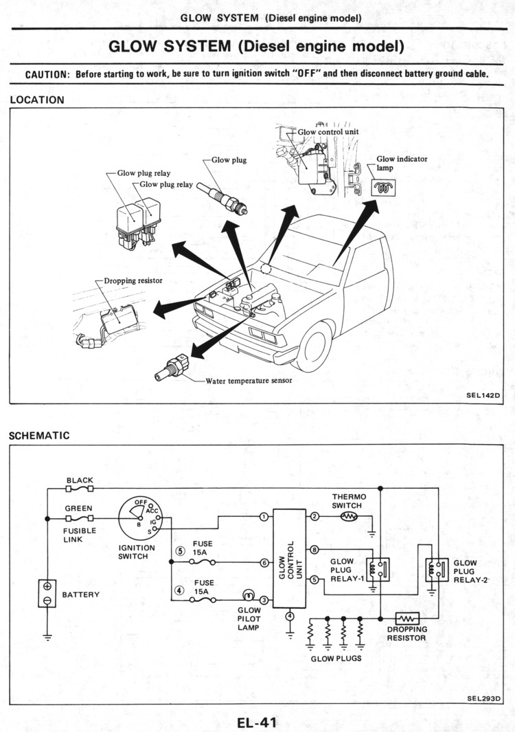 Diagram glow plug system 720