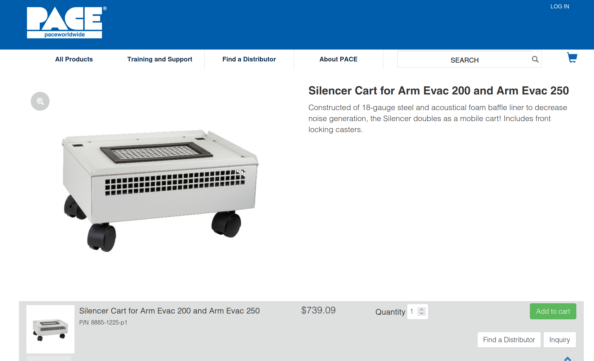 Pace Silencer Cart 8885-1225-P1, pricing