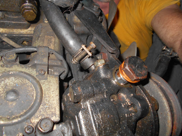 7. Power Steering pumps rear back mount.