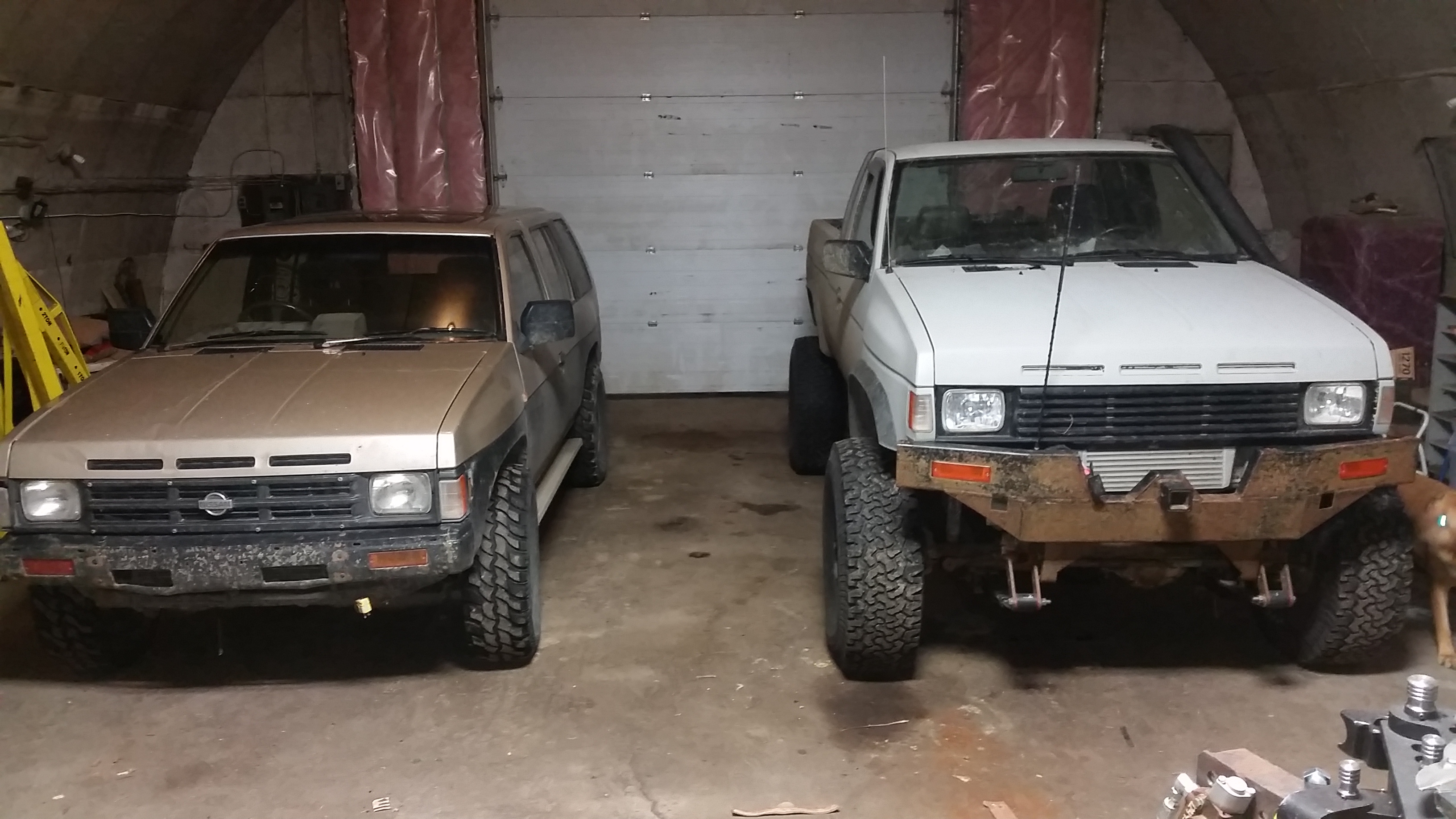 terrano on the left d21 pickup on the right