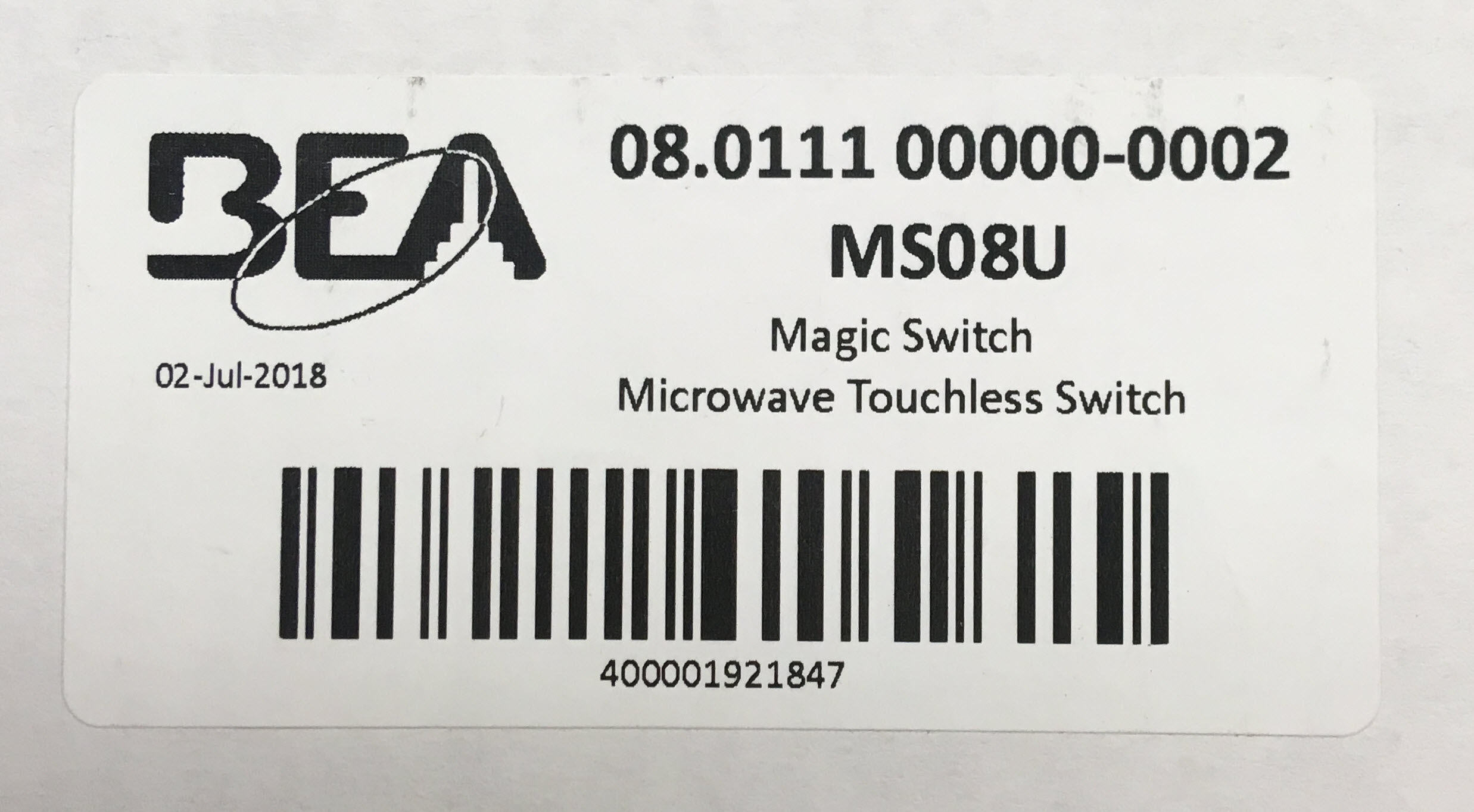 BEA MS08U &quot;Magic Switch&quot; microwave presence detector.