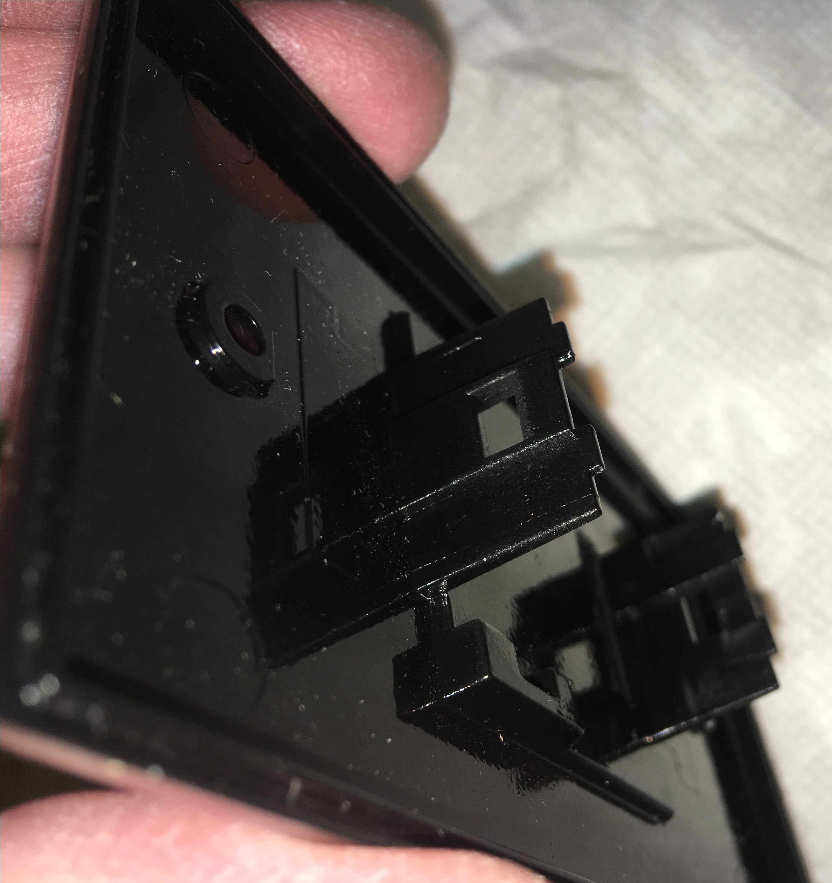 Wall plate clip detail for sensor mount.
