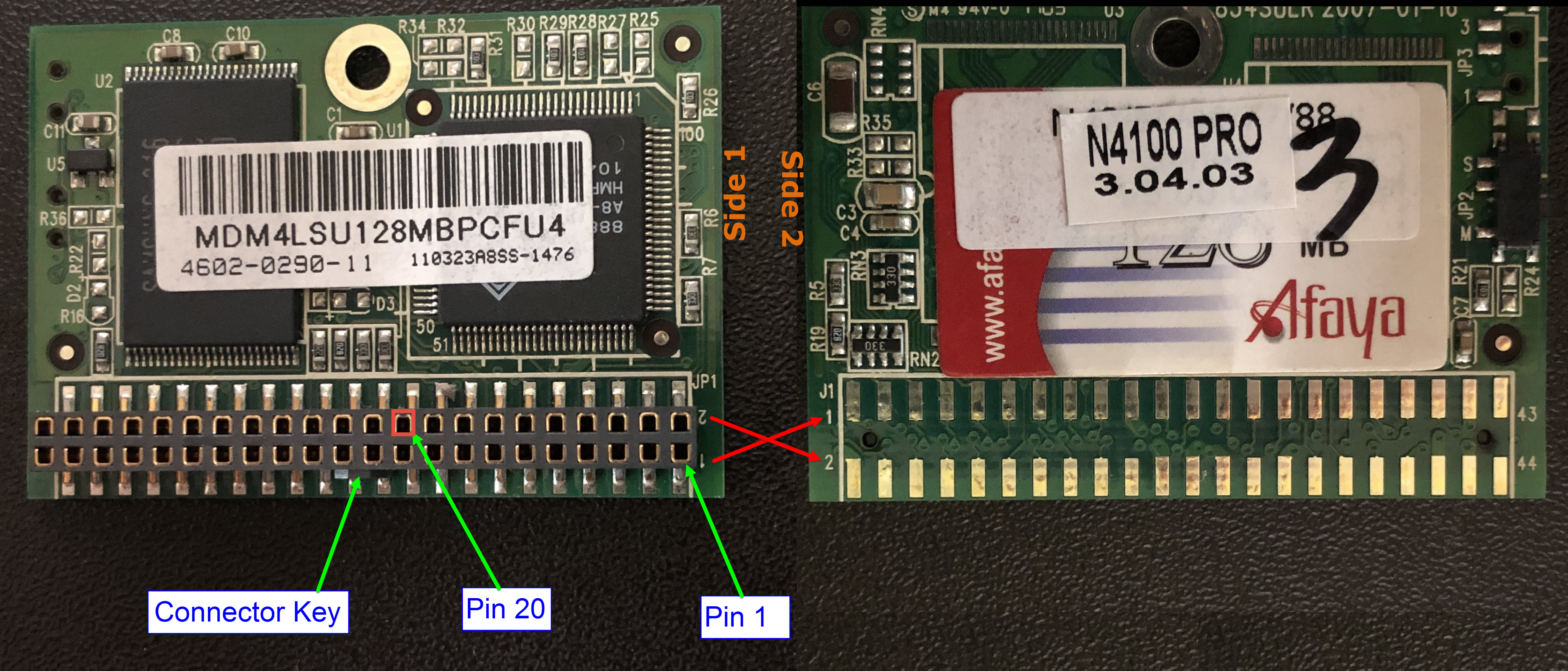 Thecus N410Pro DOM, Front & Back showing header row reversal.