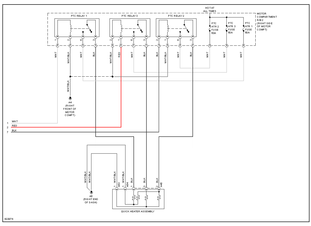 Typical Toyota PTC circuit, including both 2- and 3-stage PTC installations