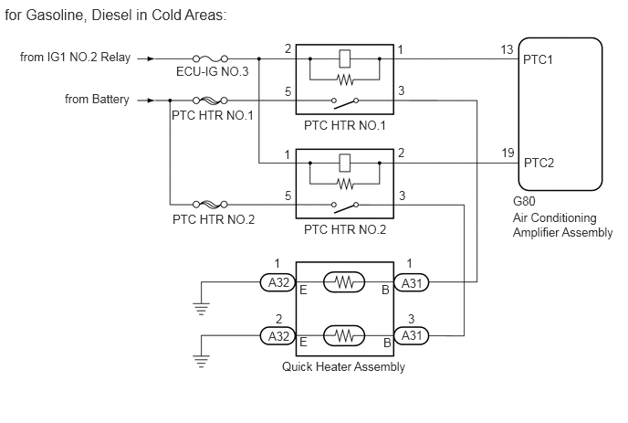 Typical Toyota PTC circuit